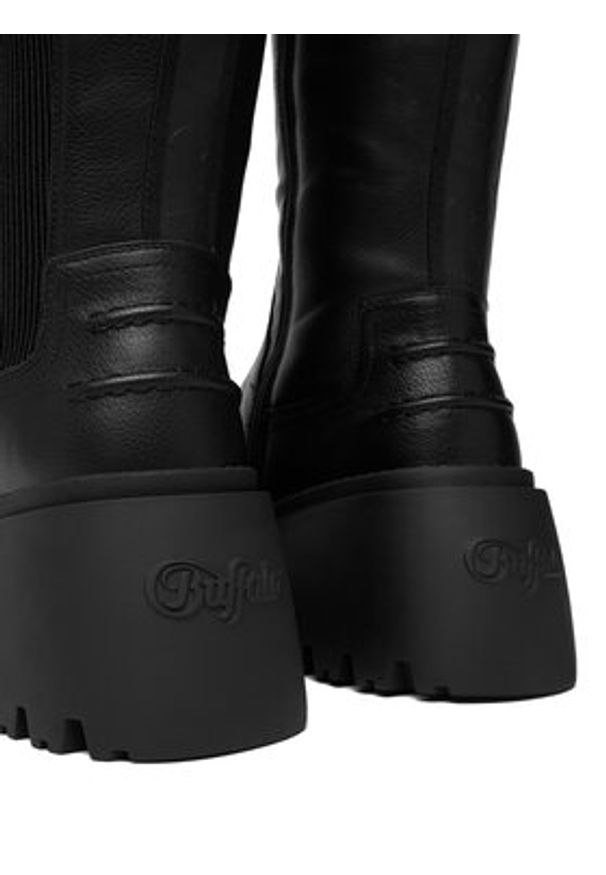 Buffalo Kozaki Bravr Chelsea Hi 1220076 Czarny. Kolor: czarny. Materiał: skóra