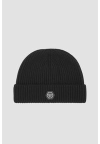 Philipp Plein - PHILIPP PLEIN Czarna czapka wełniana. Kolor: czarny. Materiał: wełna