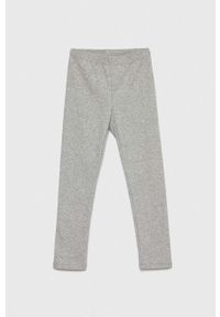 GAP legginsy dziecięce kolor szary gładkie. Kolor: szary. Materiał: dzianina. Wzór: gładki