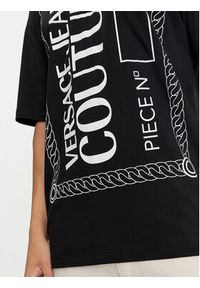 Versace Jeans Couture T-Shirt 76GAHE04 Czarny Regular Fit. Kolor: czarny. Materiał: bawełna #3