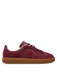 TOMMY HILFIGER - Tommy Hilfiger Sneakersy Heritage FW0FW08186 Bordowy. Kolor: czerwony. Materiał: zamsz, skóra #1