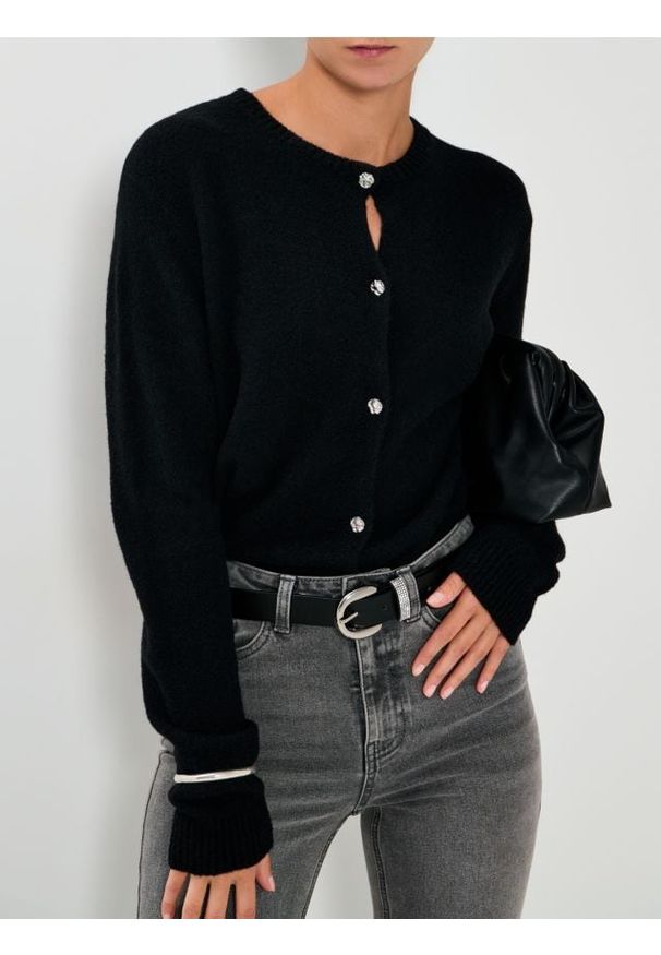 Sinsay - Rozpinany sweter - czarny. Kolor: czarny