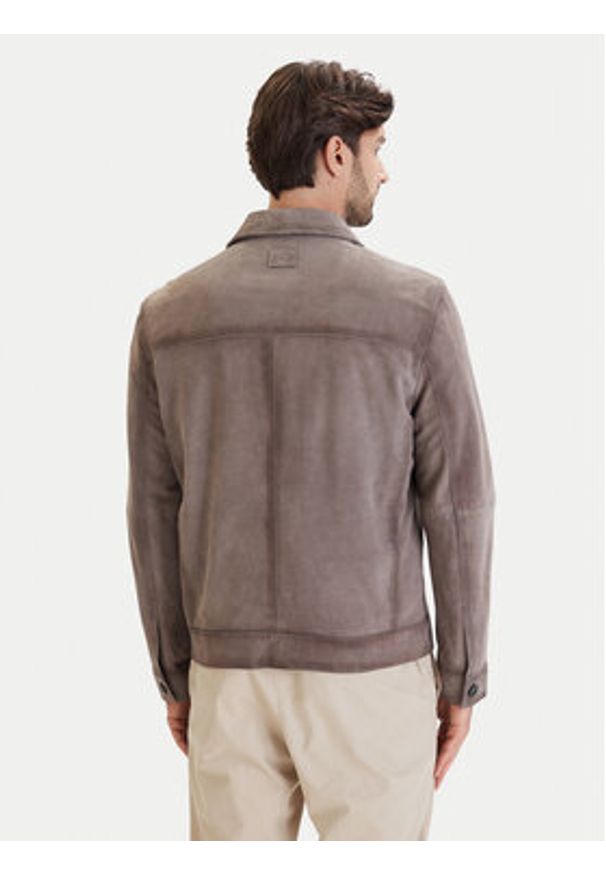 Milestone Kurtka skórzana Maurice 611613 60745 Brązowy Regular Fit. Kolor: brązowy. Materiał: welur