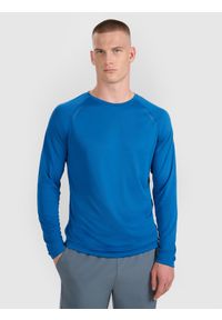 4f - 4F Longsleeve do biegania szybkoschnący męski - granatowy S. Kolor: niebieski. Materiał: włókno, skóra, materiał. Długość rękawa: długi rękaw. Długość: krótkie
