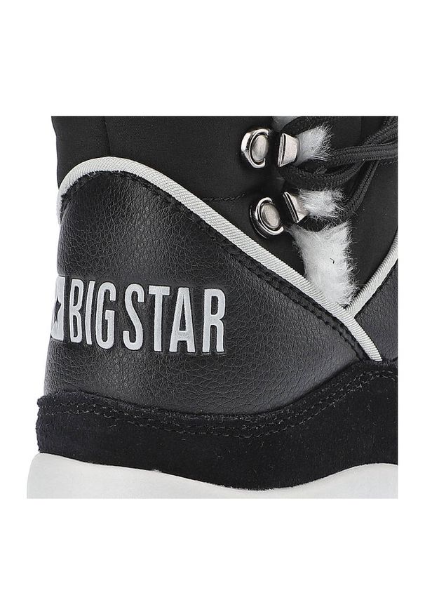 Big-Star - Czarne Botki Big Star Damskie Modne Ocieplane Buty. Kolor: czarny. Materiał: futro, zamsz, syntetyk. Szerokość cholewki: normalna. Sezon: zima. Obcas: na platformie. Styl: elegancki