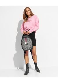 Pinko - PINKO - Różowy sweter z kolorową aplikacją Moscato. Kolor: różowy, wielokolorowy, fioletowy. Materiał: wełna, dzianina. Długość rękawa: długi rękaw. Długość: długie. Wzór: aplikacja, kolorowy #2