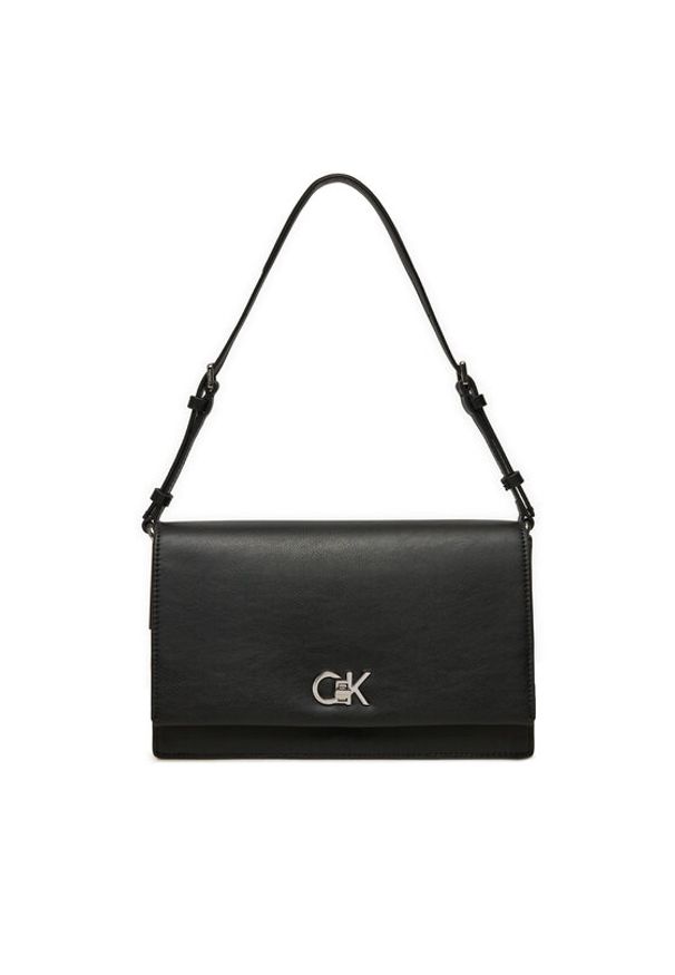 Calvin Klein Torebka Ck Elongated Shoulder Bag K60K612807 Czarny. Kolor: czarny. Materiał: skórzane