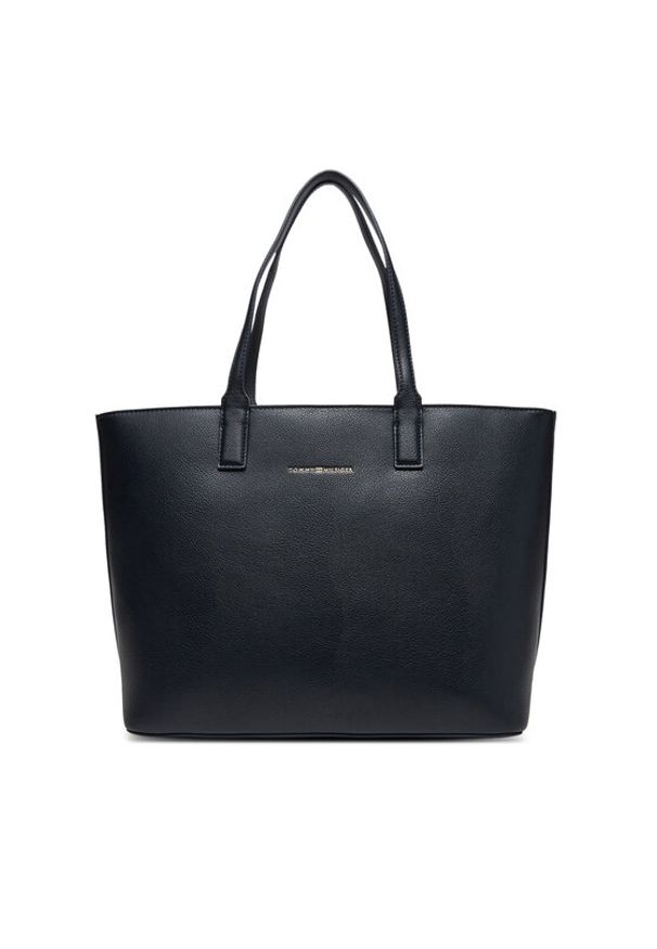 TOMMY HILFIGER - Tommy Hilfiger Torebka Th Logotape Tote AW0AW17449 Granatowy. Kolor: niebieski. Materiał: skórzane
