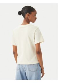 TOMMY HILFIGER - Tommy Hilfiger T-Shirt Logo Interlock WW0WW48707 Beżowy jasny Regular Fit. Kolor: beżowy. Materiał: bawełna #5