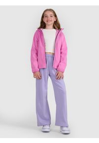 4f - 4F Kurtka softshell wiatroodporna membrana 5000 dziewczęca - różowa 164 (13-14 lat). Okazja: na co dzień. Typ kołnierza: kaptur. Kolor: różowy. Materiał: softshell. Sezon: lato. Styl: casual, klasyczny #2
