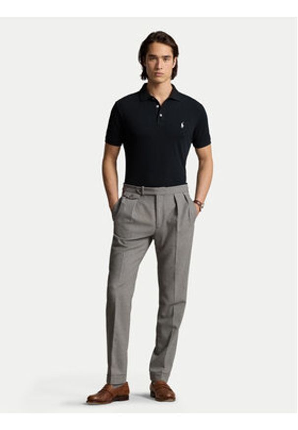 Polo Ralph Lauren Polo 710941439001 Czarny Custom Slim Fit. Typ kołnierza: polo. Kolor: czarny. Materiał: bawełna