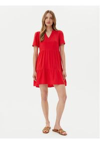 only - ONLY Sukienka letnia Tiri-Caro 15310970 Czerwony Regular Fit. Kolor: czerwony. Materiał: len. Sezon: lato #6