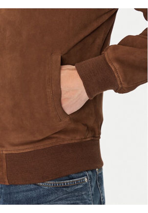 Schott NYC Kurtka skórzana LC300 Brązowy Regular Fit. Kolor: brązowy. Materiał: skóra