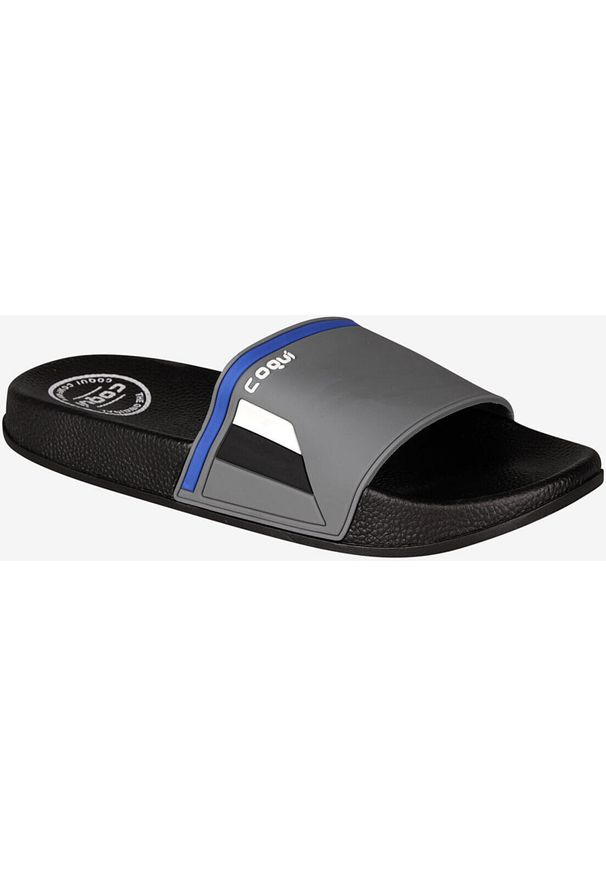 Kapcie Męskie Coqui Flexi Szare Tricolor Rozmiar 42. Okazja: na co dzień. Kolor: szary, wielokolorowy, brązowy. Sport: turystyka piesza