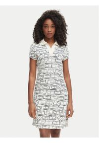 TOMMY HILFIGER - Tommy Hilfiger Sukienka codzienna 1985 Pique WW0WW49719 Beżowy jasny Regular Fit. Okazja: na co dzień. Kolor: beżowy. Materiał: bawełna. Typ sukienki: proste. Styl: casual #1