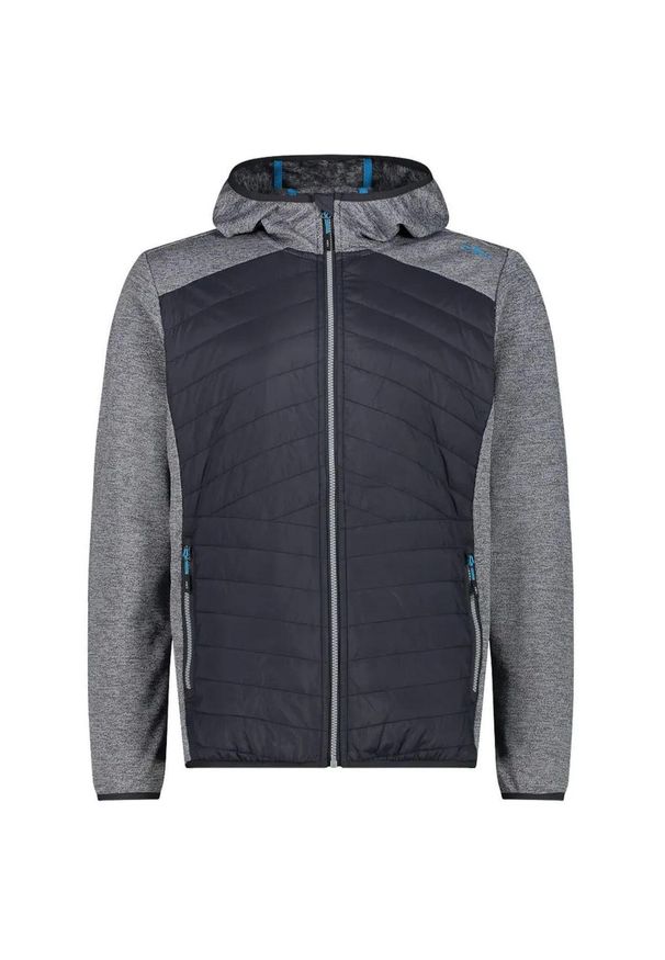 Kurtka przeciwdeszczowa CMP Hybrid Man Fix Hood. Kolor: szary. Materiał: polar