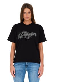 Juicy Couture - JUICY COUTURE Czarny damski t-shirt Boyfriend Scatter Diamante, Rozmiar S. Kolor: czarny #5