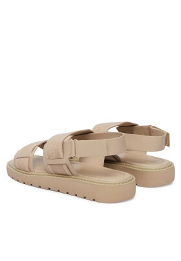 Calvin Klein Sandały Sq Molded Sandal Webb HW0HW02872 Beżowy. Kolor: beżowy. Materiał: materiał