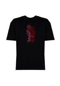 Les Hommes T-Shirt "Love After Death" | LBT1007700D | Mężczyzna | Czarny. Kolor: czarny. Materiał: bawełna. Wzór: nadruk, aplikacja. Styl: klasyczny, elegancki
