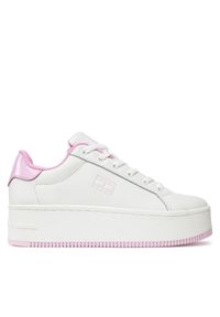 Tommy Jeans Sneakersy Tjw Flatform Patent Sneaker EN0EN02864 Écru. Materiał: skóra #1