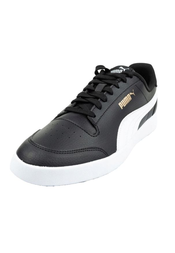 Puma - Męskie Buty Sportowe Shuffle Ze Skóry Ekologicznej. Kolor: czarny. Materiał: skóra ekologiczna. Sport: turystyka piesza