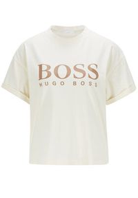 BOSS - Boss T-Shirt C_Evina_Active 50457388 Beżowy Relaxed Fit. Kolor: beżowy. Materiał: bawełna #3