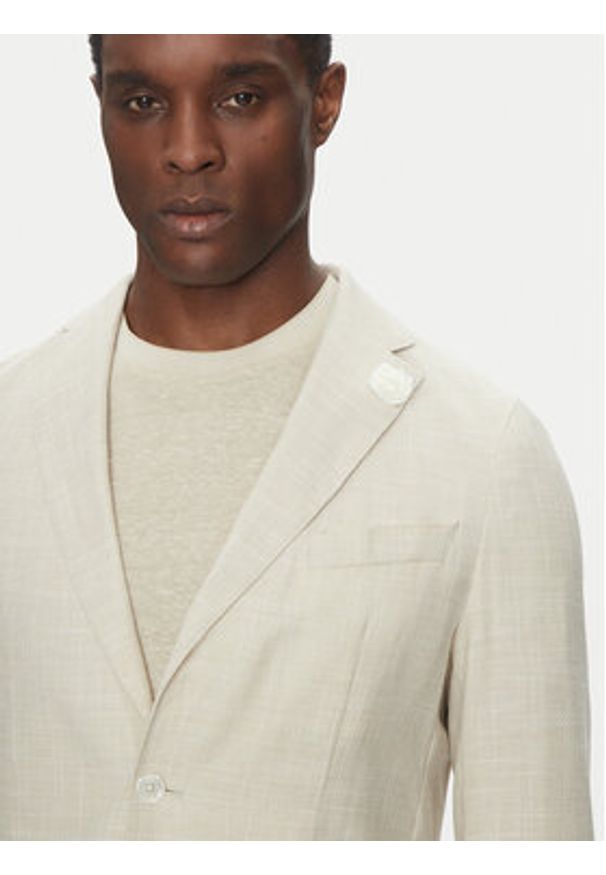 BOSS Marynarka C-Hanry-252 50540742 Écru Slim Fit. Materiał: bawełna
