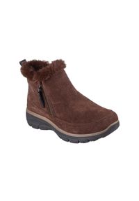 skechers - Buty zimowe damskie, Easy Going - Cool Zip!. Kolor: brązowy. Sezon: zima