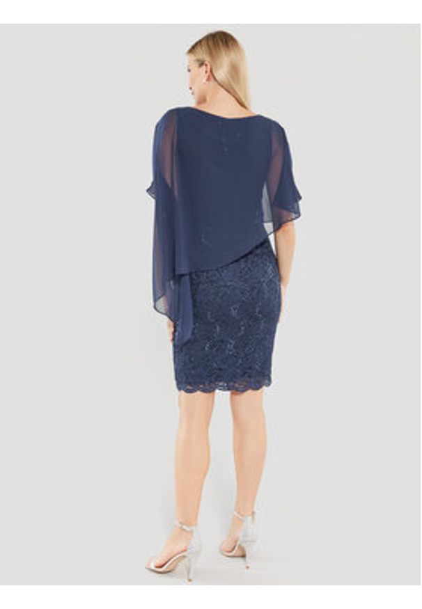 Swing Sukienka koktajlowa 77760410 Granatowy Regular Fit. Kolor: niebieski. Materiał: syntetyk. Styl: wizytowy