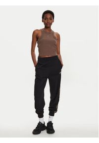 Adidas - adidas Top Lounge IY6733 Brązowy Slim Fit. Kolor: brązowy. Materiał: bawełna, wiskoza #3