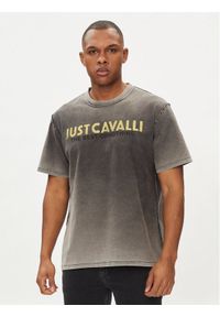 Just Cavalli T-Shirt 76OAHE06 Szary Regular Fit. Kolor: szary. Materiał: bawełna