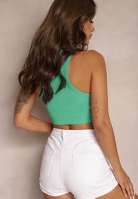 Renee - Zielony Tank Top z Prążkowanego Materiału z Wyjmowanymi Miseczkami Faviana. Kolor: zielony. Materiał: materiał, prążkowany #3
