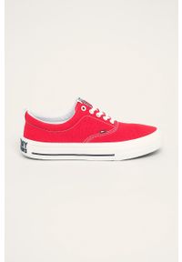 Tommy Jeans - Tenisówki. Nosek buta: okrągły. Kolor: czerwony. Materiał: syntetyk, materiał, guma. Szerokość cholewki: normalna #1