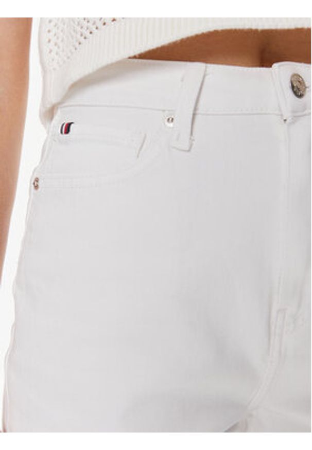 TOMMY HILFIGER - Tommy Hilfiger Szorty jeansowe WW0WW41321 Biały Regular Fit. Kolor: biały. Materiał: bawełna