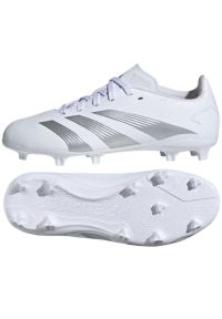 Adidas - Buty piłkarskie adidas Predator League L Jr Fg IG7749 białe. Zapięcie: sznurówki. Kolor: biały. Materiał: syntetyk. Sport: piłka nożna