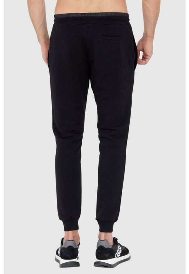 Philipp Plein - PHILIPP PLEIN Czarne spodnie dresowe męskie hexagon, Rozmiar L. Kolor: czarny. Materiał: dresówka. Sport: bieganie