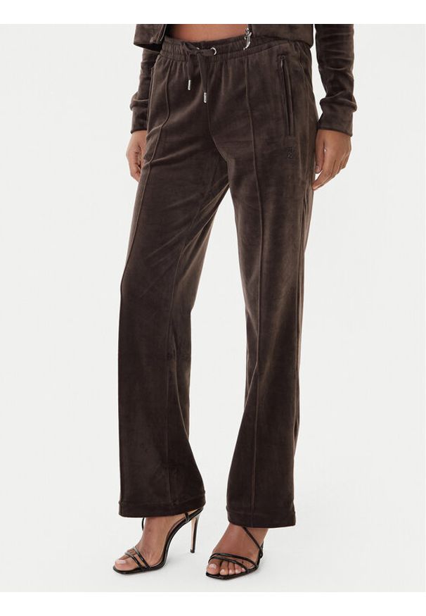 Juicy Couture Spodnie dresowe Tina JCWBJ225307 Brązowy Regular Fit. Kolor: brązowy. Materiał: syntetyk
