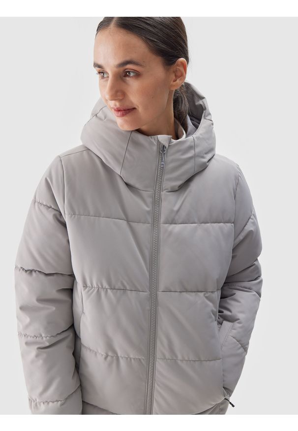 4f - 4F Kurtka narciarska membrana NeoDry 5000 damska - szara XXL. Okazja: na co dzień. Typ kołnierza: kaptur. Kolor: szary. Materiał: tkanina, poliester, dzianina, materiał. Wzór: gładki. Sezon: zima. Styl: casual, klasyczny, sportowy