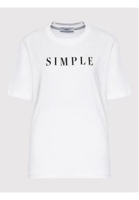 Simple T-Shirt TSD033 Biały Regular Fit. Kolor: biały. Materiał: bawełna #3