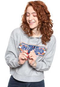 Wrangler - WRANGLER GEO HOODIE DAMSKA BLUZA Z KAPTUREM MID GREY MEL W6N3HPX37. Typ kołnierza: kaptur #2