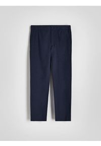 Reserved - Spodnie chino regular z dodatkiem lnu - niebieski. Kolor: niebieski. Materiał: len