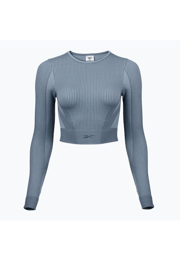 Reebok Fitness - Longsleeve Reebok RBK Lab Seamless Crop. Kolor: niebieski. Długość rękawa: długi rękaw. Sport: fitness