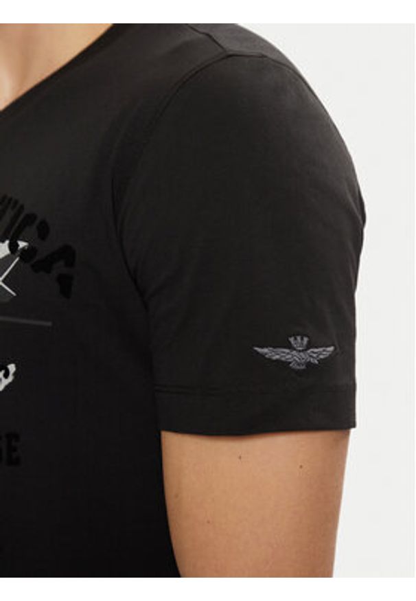 Aeronautica Militare T-Shirt 242TS2343J634 Czarny Regular Fit. Kolor: czarny. Materiał: bawełna