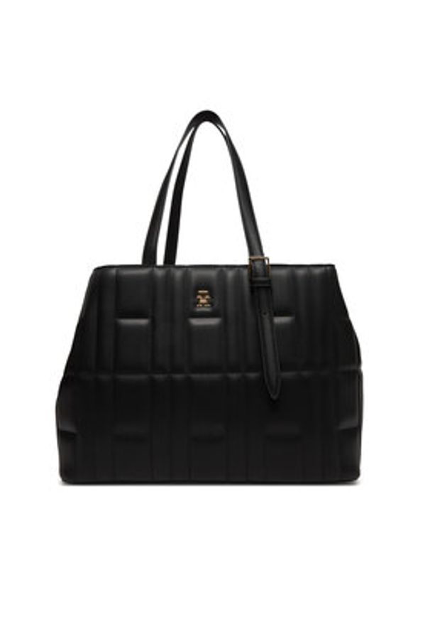TOMMY HILFIGER - Tommy Hilfiger Torebka Th Feminine Tote AW0AW17452 Czarny. Kolor: czarny. Materiał: skórzane