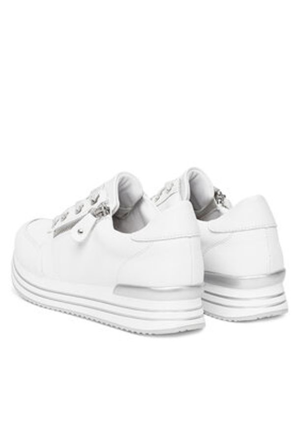 Remonte Sneakersy D1302-82 Biały. Kolor: biały. Materiał: skóra