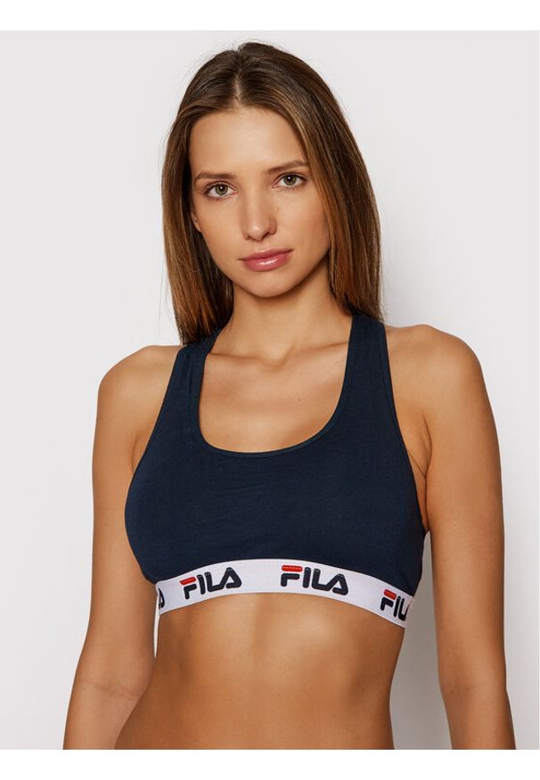 Fila Biustonosz top FU6042 Granatowy. Kolor: niebieski. Materiał: bawełna