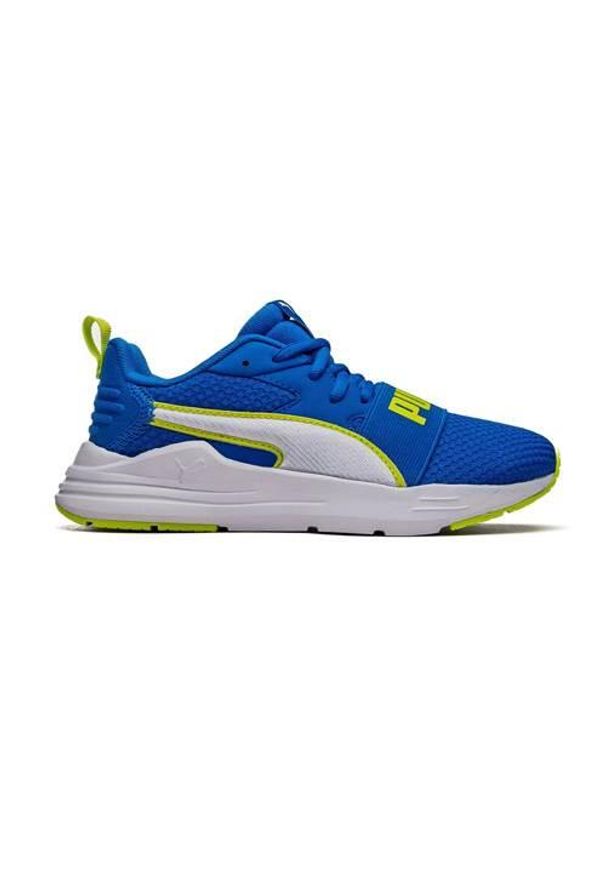 Buty do biegania dla dzieci Puma Wired Run Pure. Kolor: niebieski. Materiał: materiał, syntetyk. Szerokość cholewki: normalna. Sport: bieganie