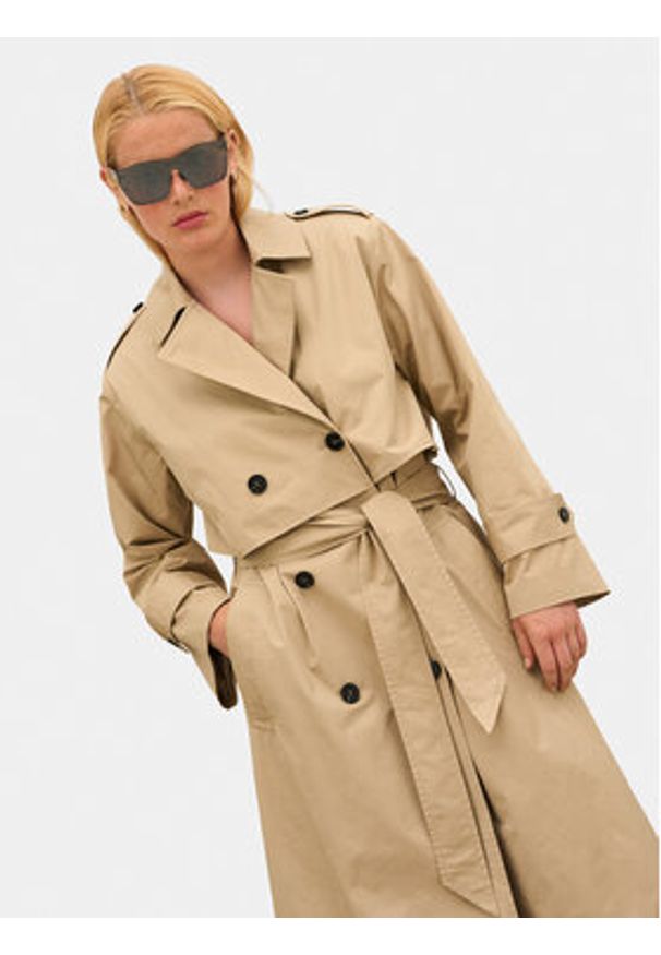 Karen by Simonsen Trencz Mari 10104755 Beżowy Regular Fit. Kolor: beżowy. Materiał: bawełna