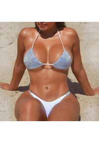 Intica - Bikini z cyrkoniami na plażę i basen Anastassija. Kolor: różowy. Materiał: materiał. Wzór: aplikacja #10