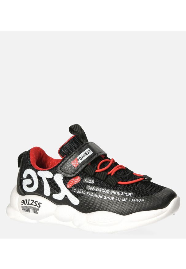 Casu - Czarne buty sportowe na rzep casu 204/8m. Zapięcie: rzepy. Kolor: czarny